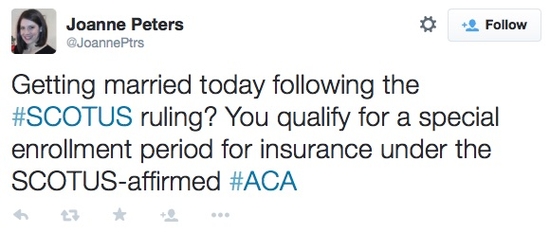 JoannePtrsTweetSCOTUS_ACA-MarriageEqualityGay