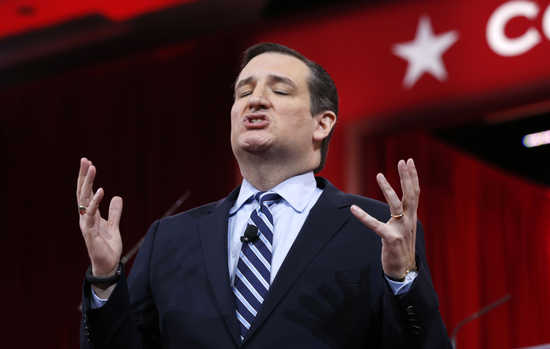 Texas Senator Ted Cruz speaks at the Conservative Political Action Conference (CPAC) at National Harbor in Maryland  February 26, 2015.  REUTERS/Kevin Lamarque  (UNITED STATES - Tags: POLITICS) - RTR4RBW7