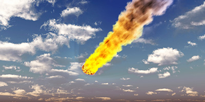 Meteorite in Earth's atmosphere, artwork