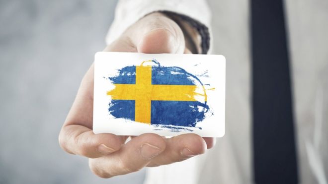 Swedish flag card