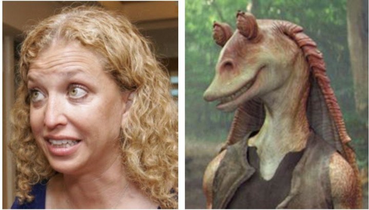 Debbie-Wasserman-Schultz-And-Jar-Jar-Binks