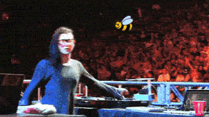 Headbanging bee