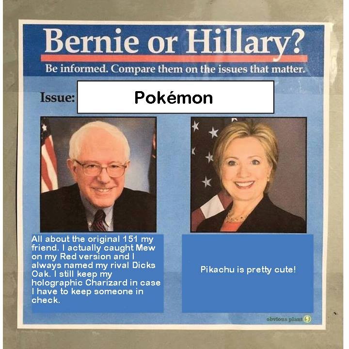 bernie or hillary pokemon