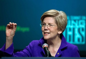 Sen. Elizabeth Warren, D-Mass. speaks about raising wages during the forum AFL-CIO National Summit, Wednesday, Jan. 7, 2015, at Gallaudet University in Washington. (AP Photo/Jose Luis Magana)