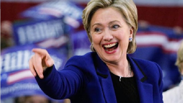 MANCHESTER, NH - JANUARY 07:  Democratic presidential candidate Sen. Hillary Clinton (D-NY) laughs as she is introduced during a campaign stop at The McConnell Center January 7, 2008 in Dover, New Hampshire. Coming off a third place finish in the Iowa caucus Hillary Clinton is looking to rebound in the New Hampshire primary.  (Photo by Joe Raedle/Getty Images)