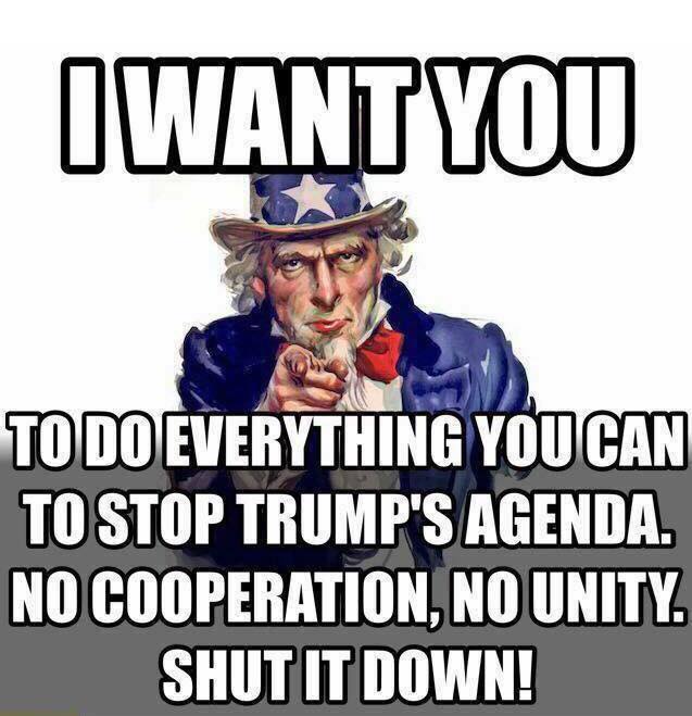 I want you to do everything you can to stop Trump's agenda - Uncle Sam