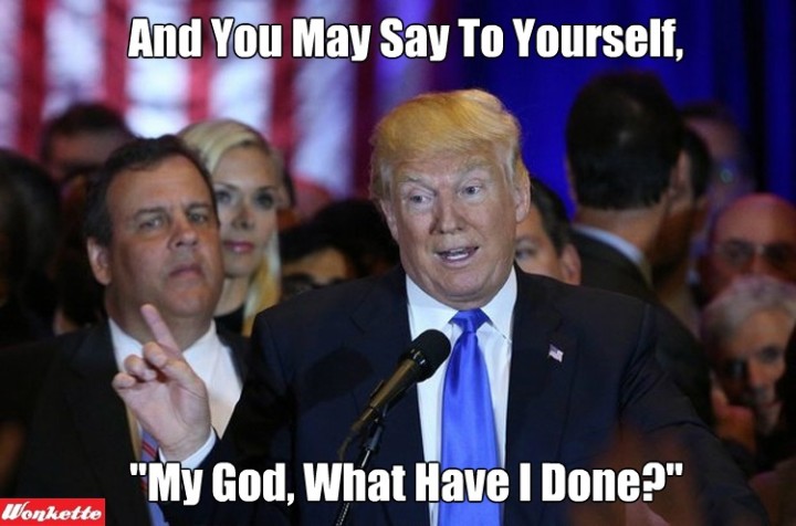 And you may say to yourself my God what have I done - Trump