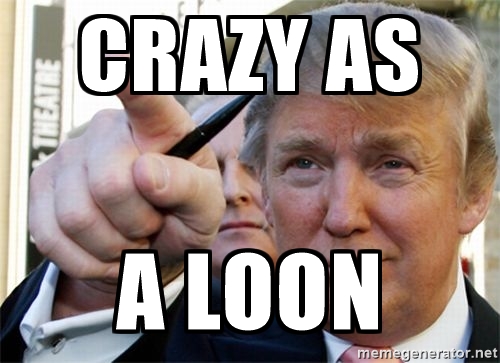Crazy as a loon - Trump