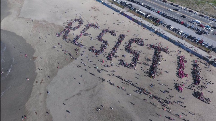 Resist - beach protest