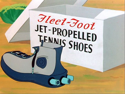cartoon jet propelled tennis shoes sneakers