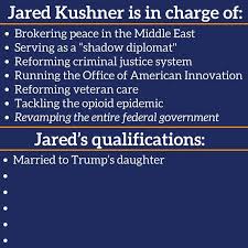 Jared Kushner is in charge of...Jared Kushner's qualifications
