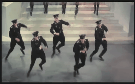 dancing cops