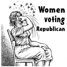 Woman voting Republican punching herself in the face