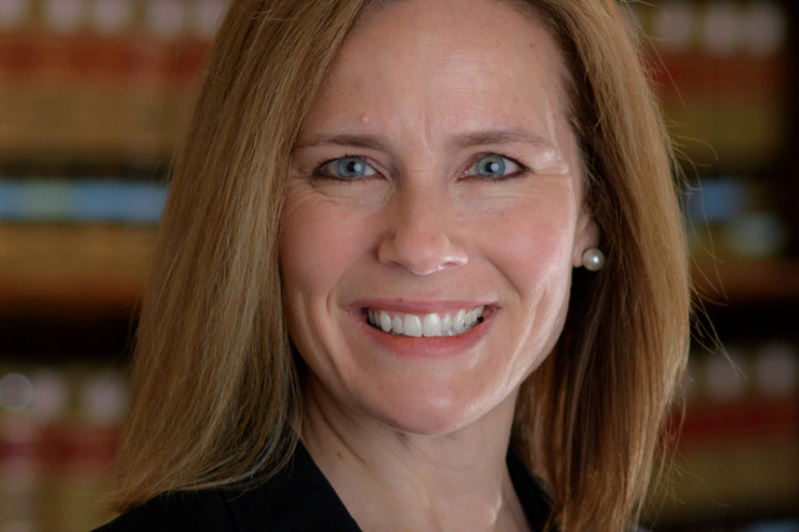 Amy Coney Barrett is seen in this photo provided by the University of Notre Dame, July 3, 2018.  University of Notre Dame/Handout via REUTERS    ATTENTION EDITORS - THIS IMAGE WAS PROVIDED BY A THIRD PARTY.  NO RESALES.  NO ARCHIVES. - RC1E07D69950